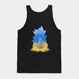 Cat, wheat and blue sky Tank Top